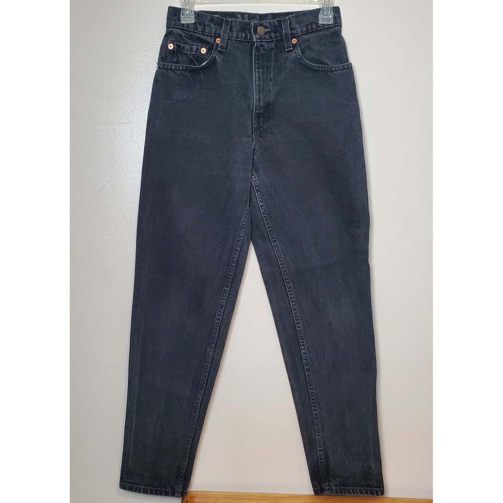 Vintage Y2K Levi's 550 Black Jeans Relaxed Fit‎ Tapered Leg Juniors 7 Medium